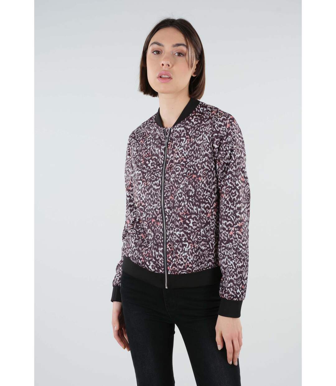 Blouson teddy motif animalier NUNA