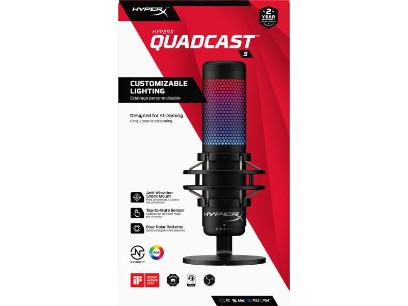 HyperX Mikrofon QuadCast S Gamin-Mikrofon mit LED Anzeige