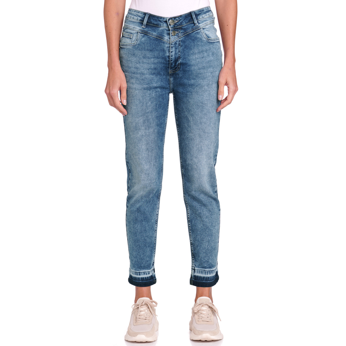 Gina Benotti Damen Straight-Jeans miz Used-Waschung blau