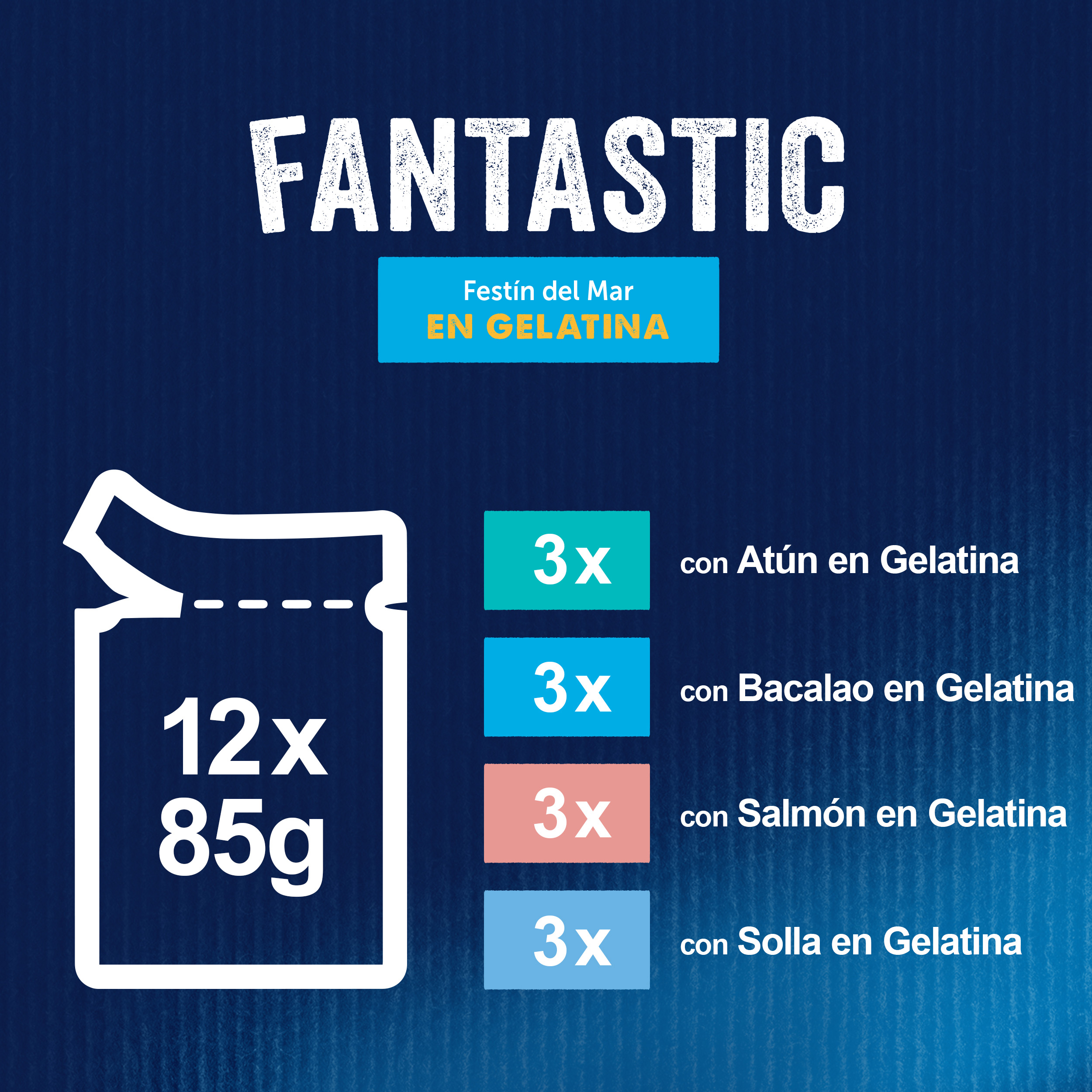 Sachês de gelatina Felix Fantastic Sea Feast para gatos - Pacote múltiplo