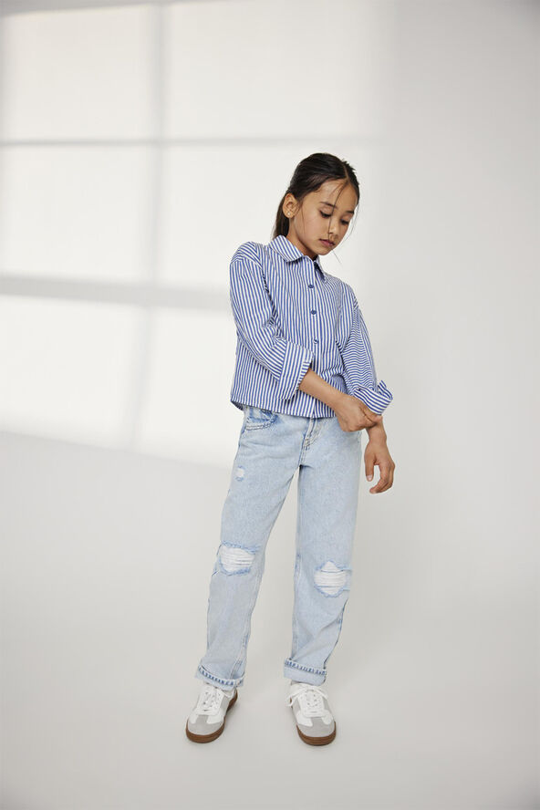 ONLY KOGPANSY NINA L/S STRIPE SHIRT WVN Lyserød