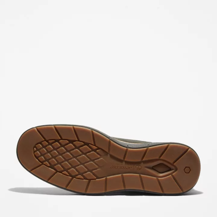 Bota Chukka de couro Cross Mark para homem na cor verde-escura
