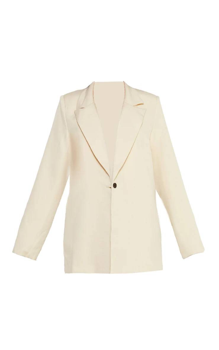 Gris Pierre Blazer Ample Drapé Avec Détails De Boutons