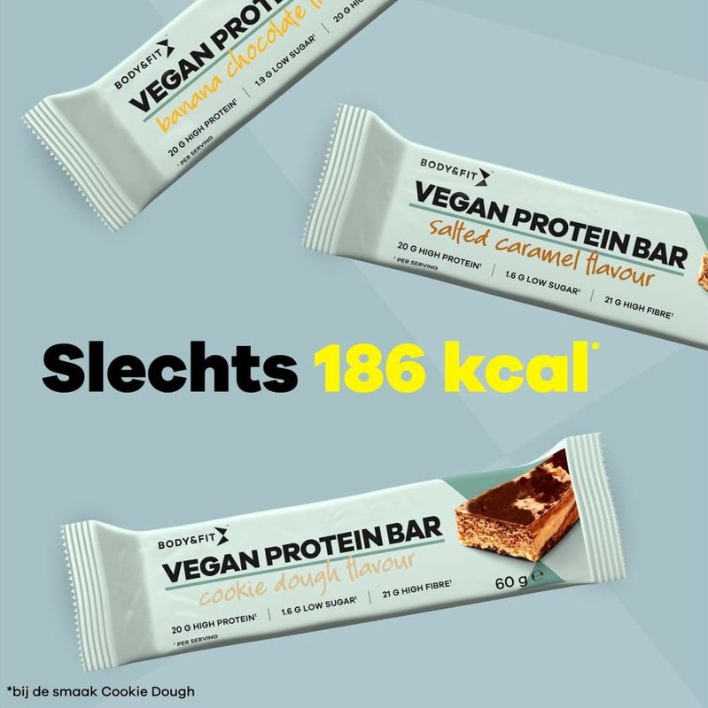 Body & Fit - Vegan Protein Bar - Cookie Dough - 12 Eiwitrepen - 720 gram
