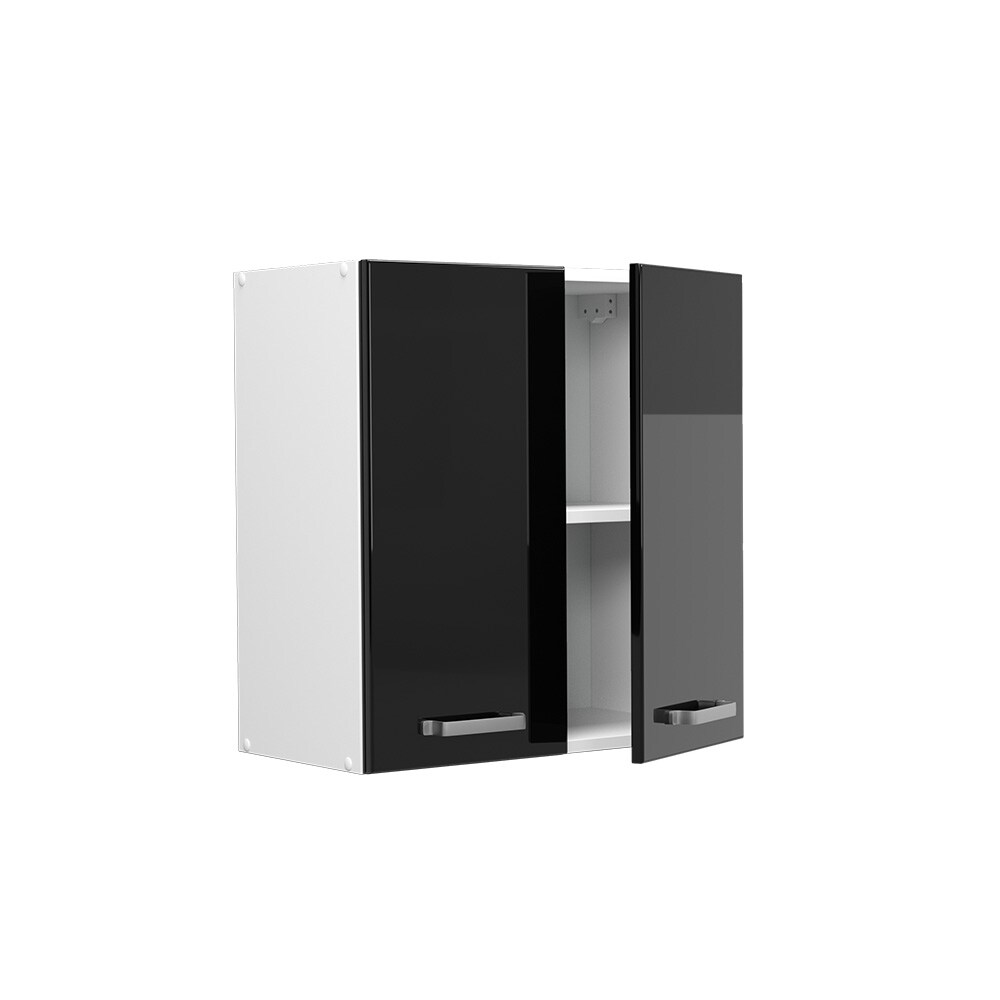 Vicco Hängeschrank Küchenschrank R-Line Solid Weiß Schwarz 60 cm modern