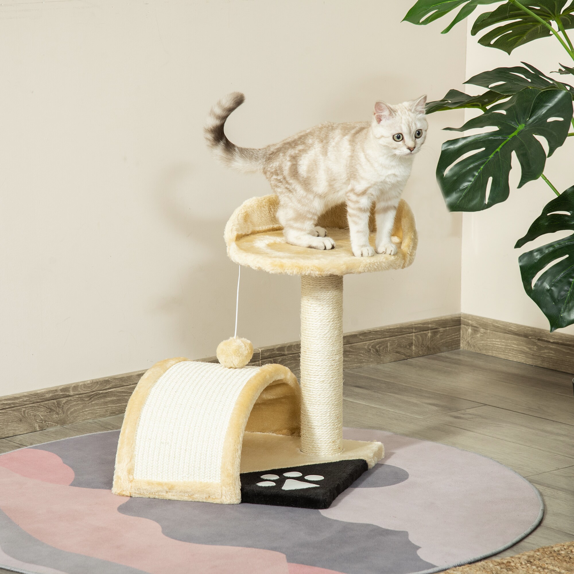 PawHut Katzenbaum mit Plüsch 36 x 36 x 44 cm (LxBxH)