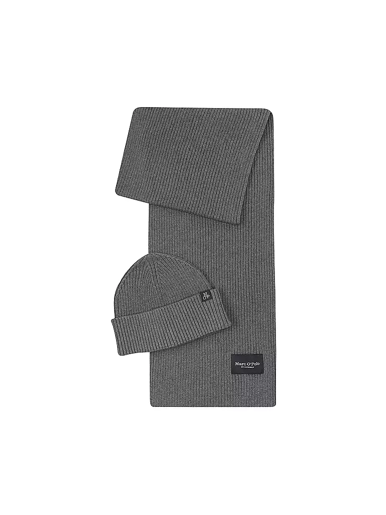 MARC O'POLO Set 2-teilig Mütze und Schal grau