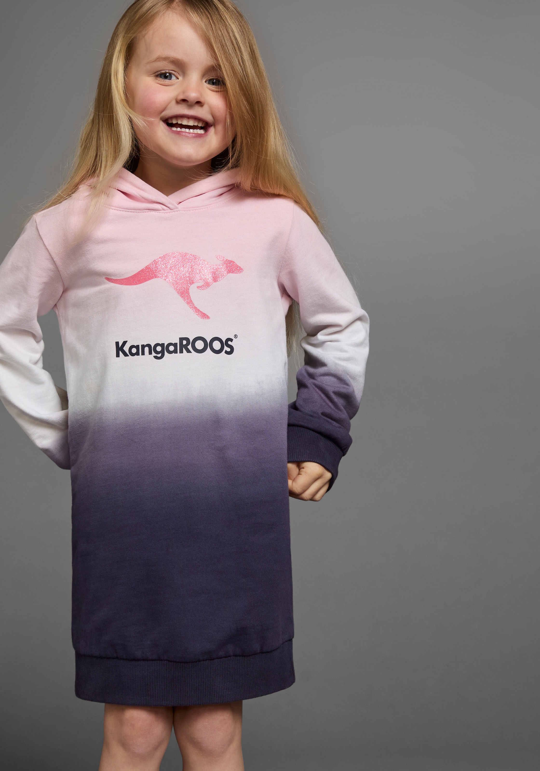 KangaROOS Sweatkleid »für kleine Mädchen« bis Mitte des Oberschenkels,  lässiger Look,  aus Sweatstoff