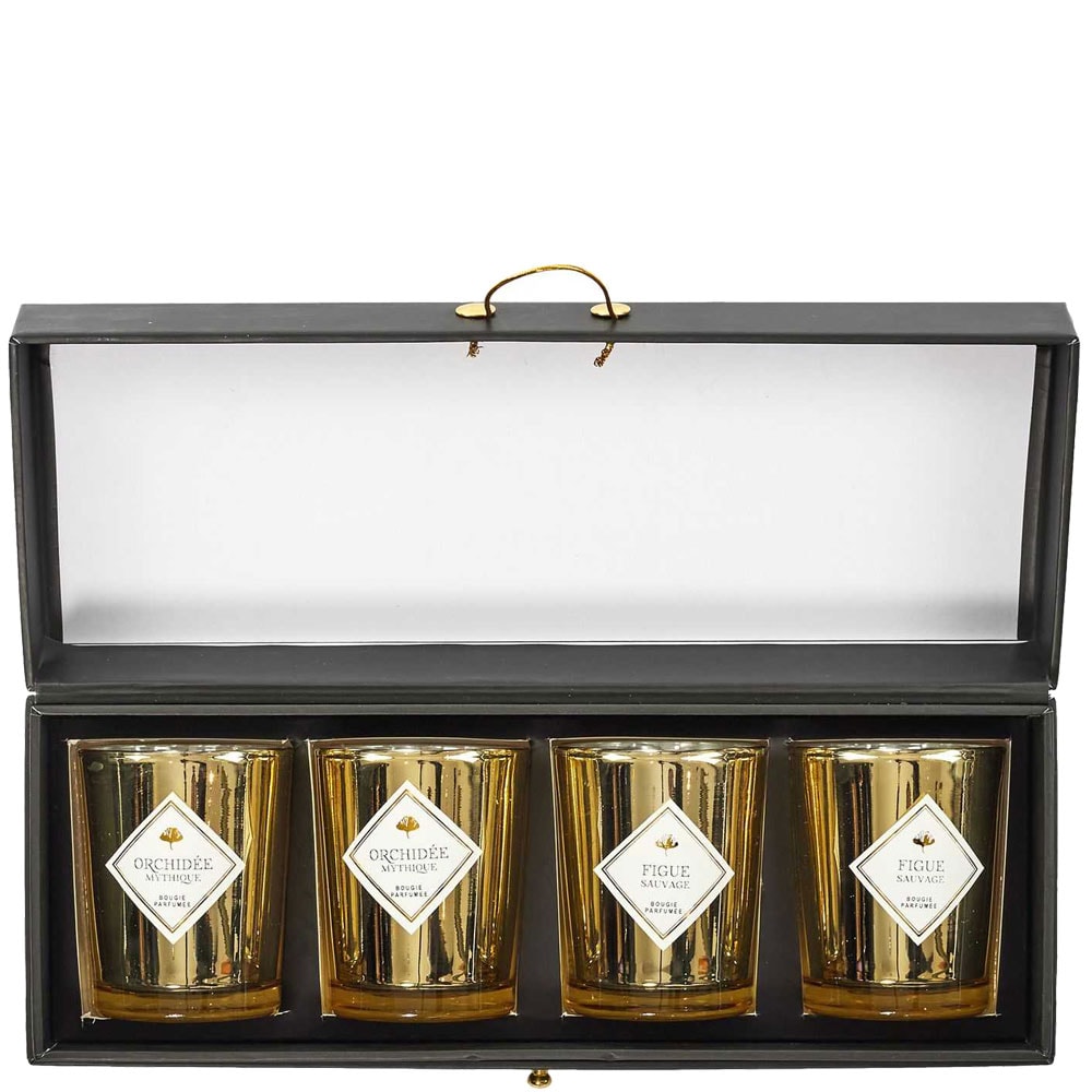 Coffret bougies parfumées - Electroplate - 4 bougies - 19h