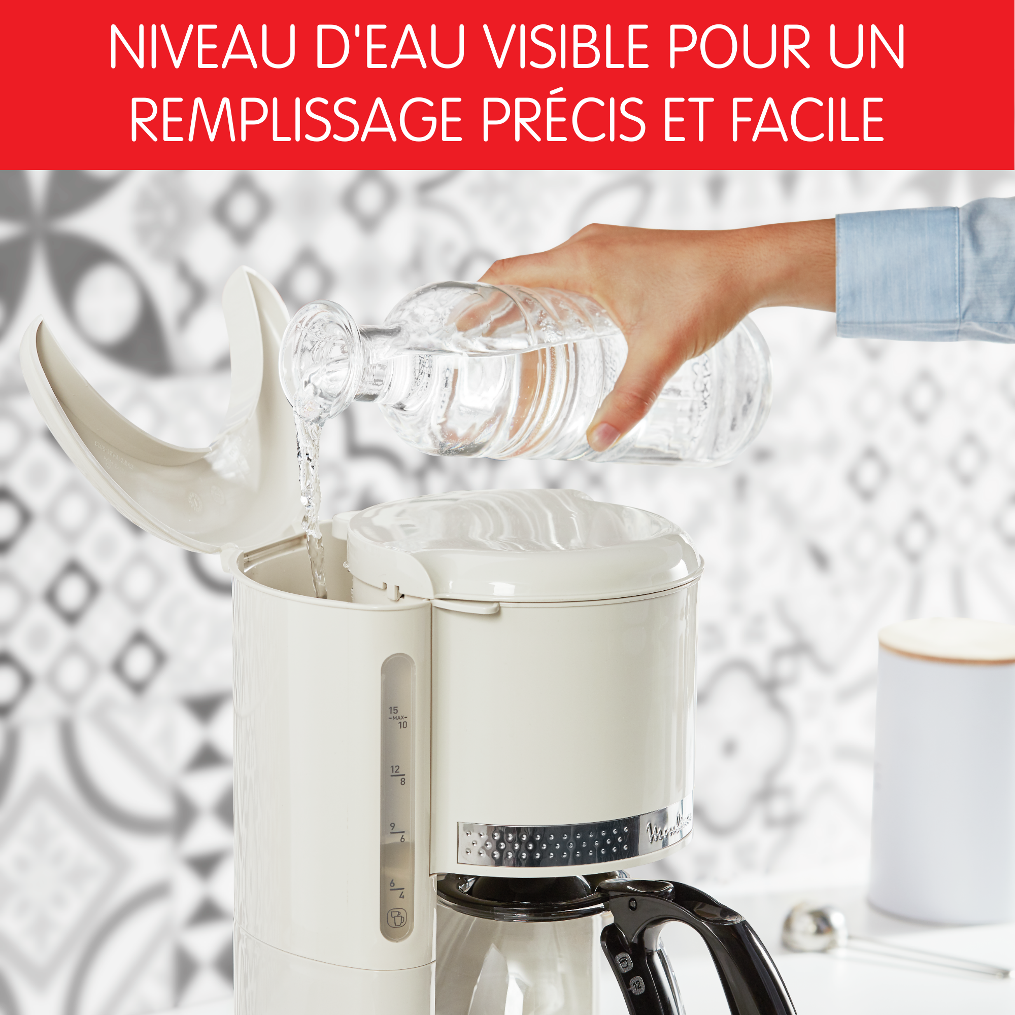 Cafetière filtre Soleil Ivoire, Design vintage, Capacité 1,25L,