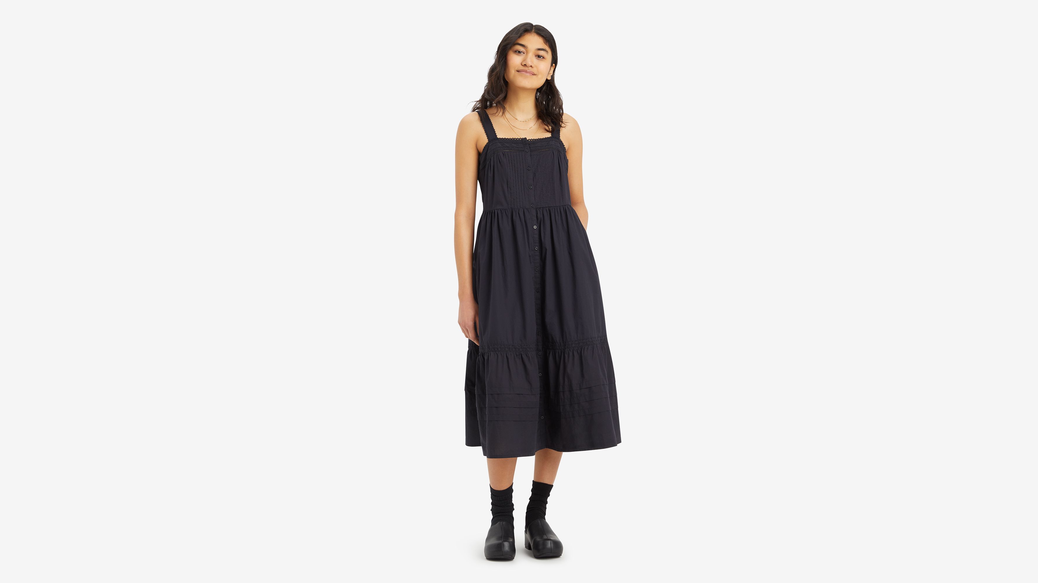 Robe mi-longue Cici - Caviar - Noir