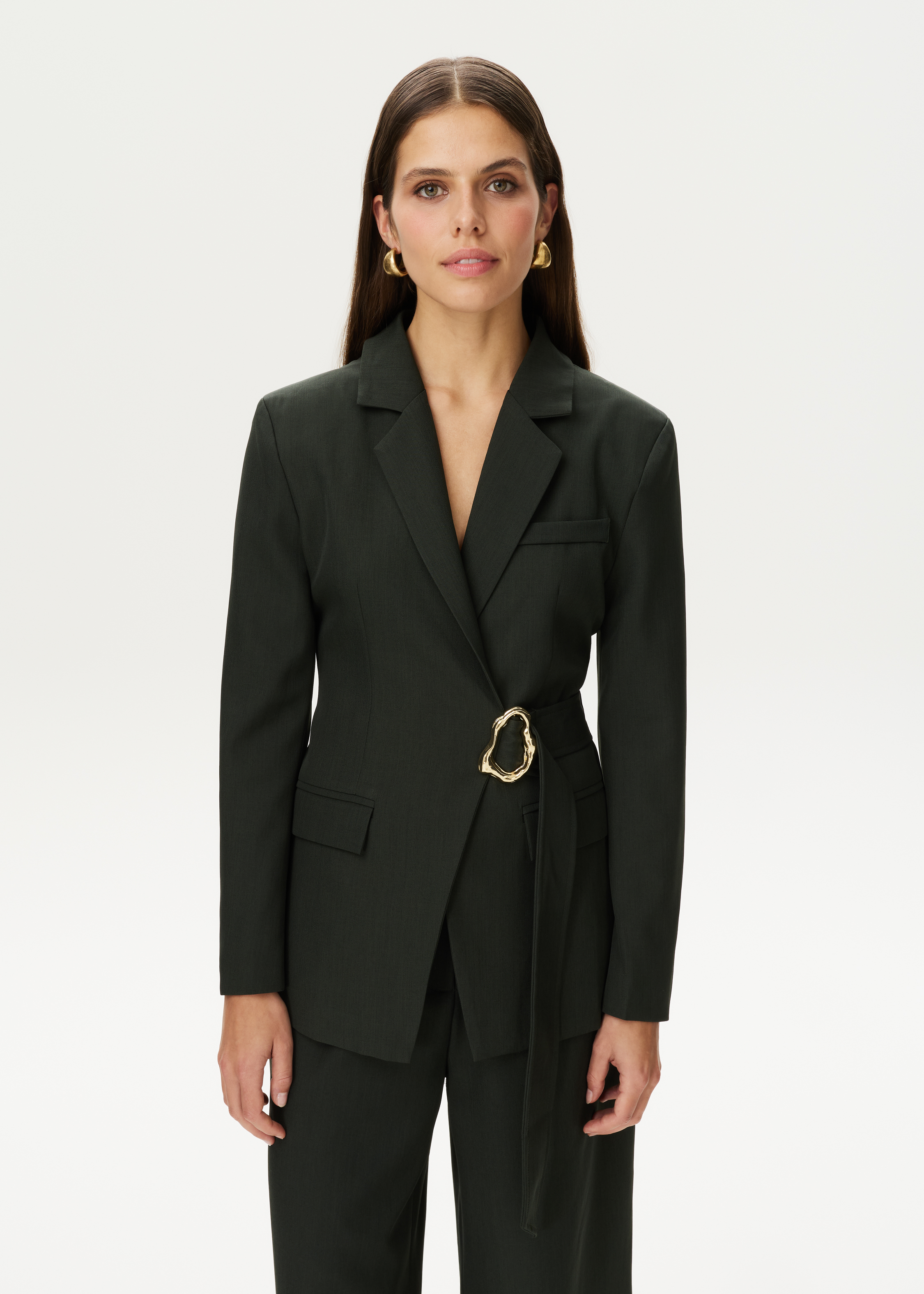Blazer met asymmetrische gesp