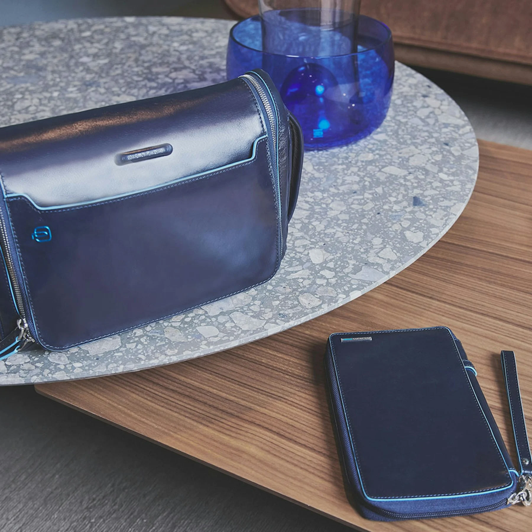 Porte-documents de voyage en cuir | Bleu