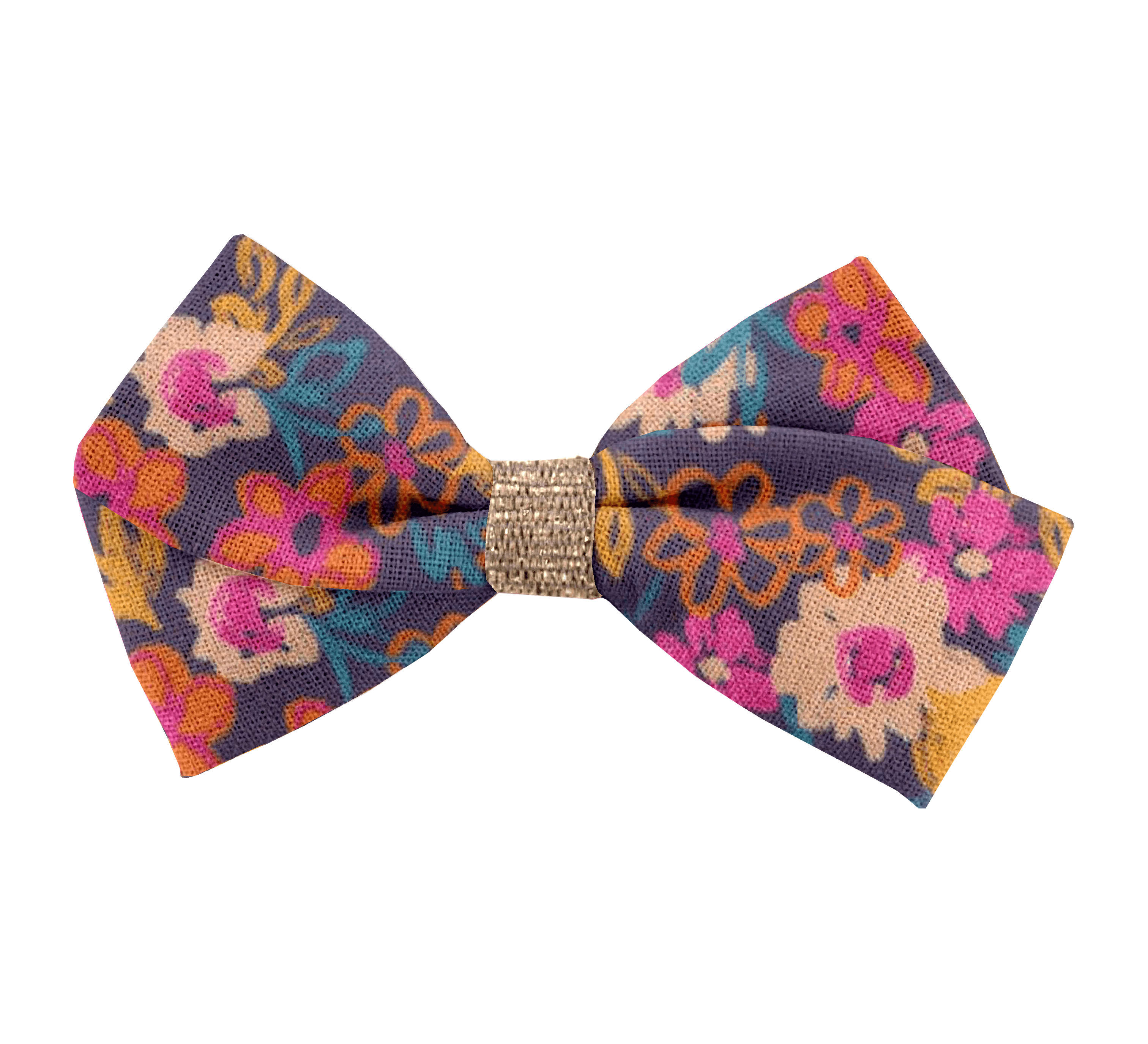 Petite Barrette Double Noeud Croisé Hippie Fleurie