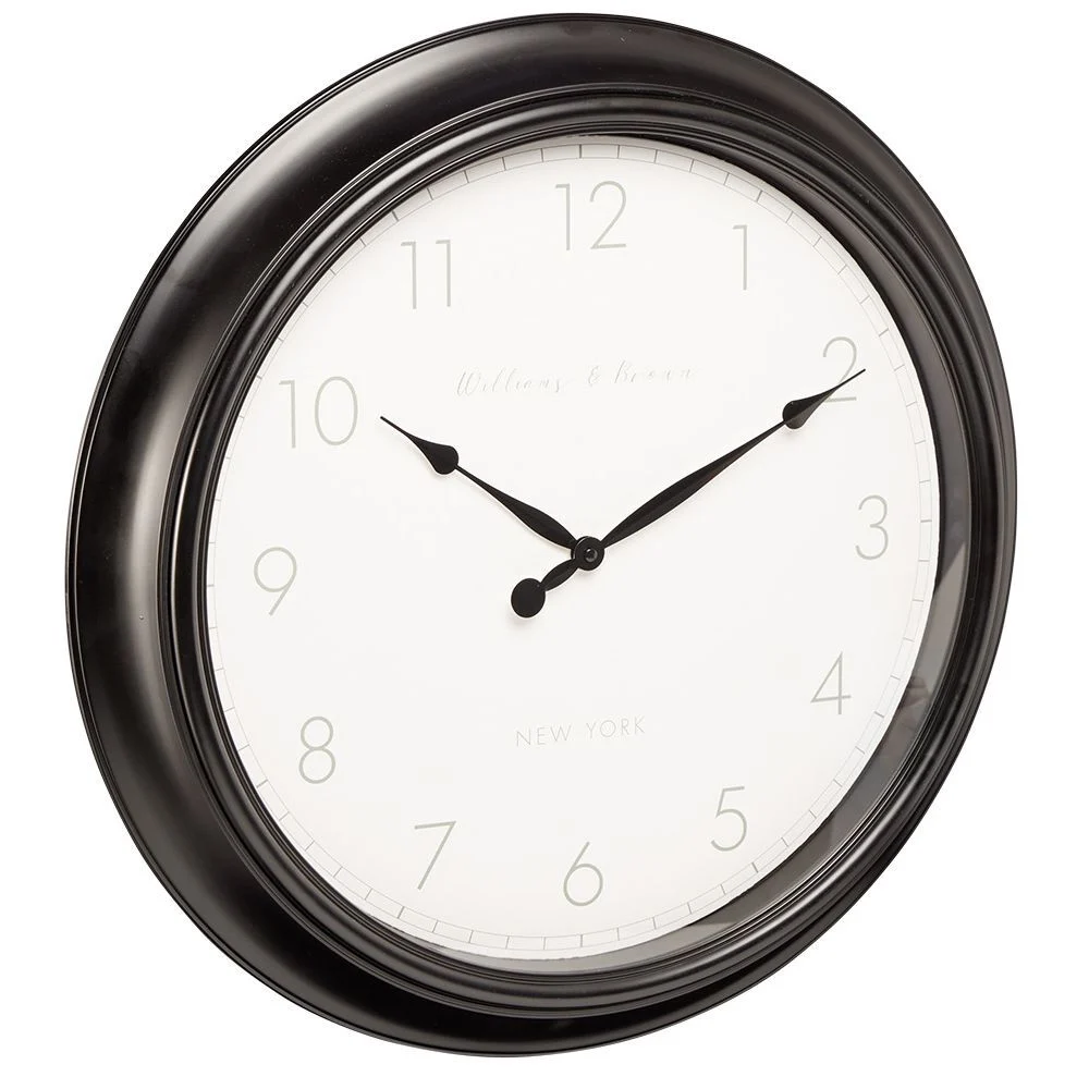 Horloge ronde blanche contour noir Ø50 cm