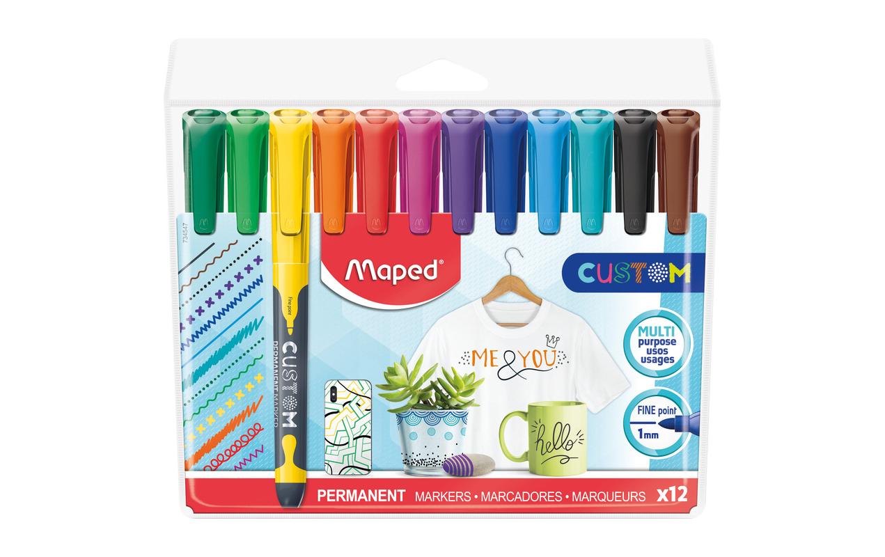 Permanent-Marker 12 Stück MehrfarbigPraktisches Permanentmarker Set