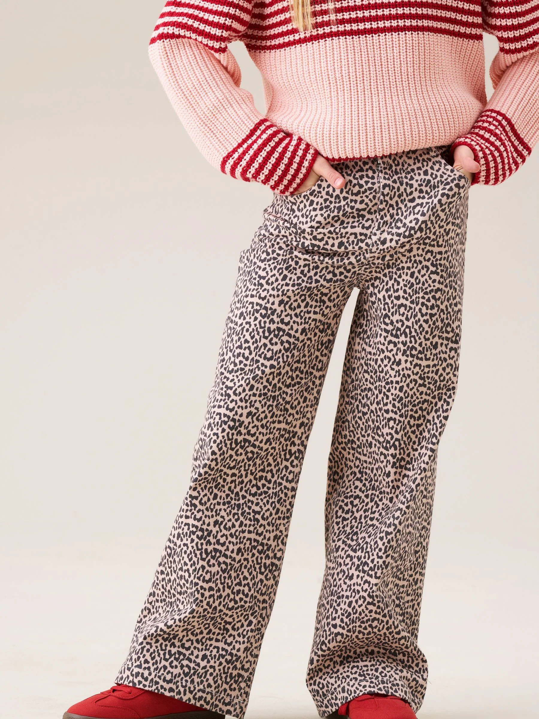 Angel & Rocket Danni Heart Pocket Leopard Print Jeans