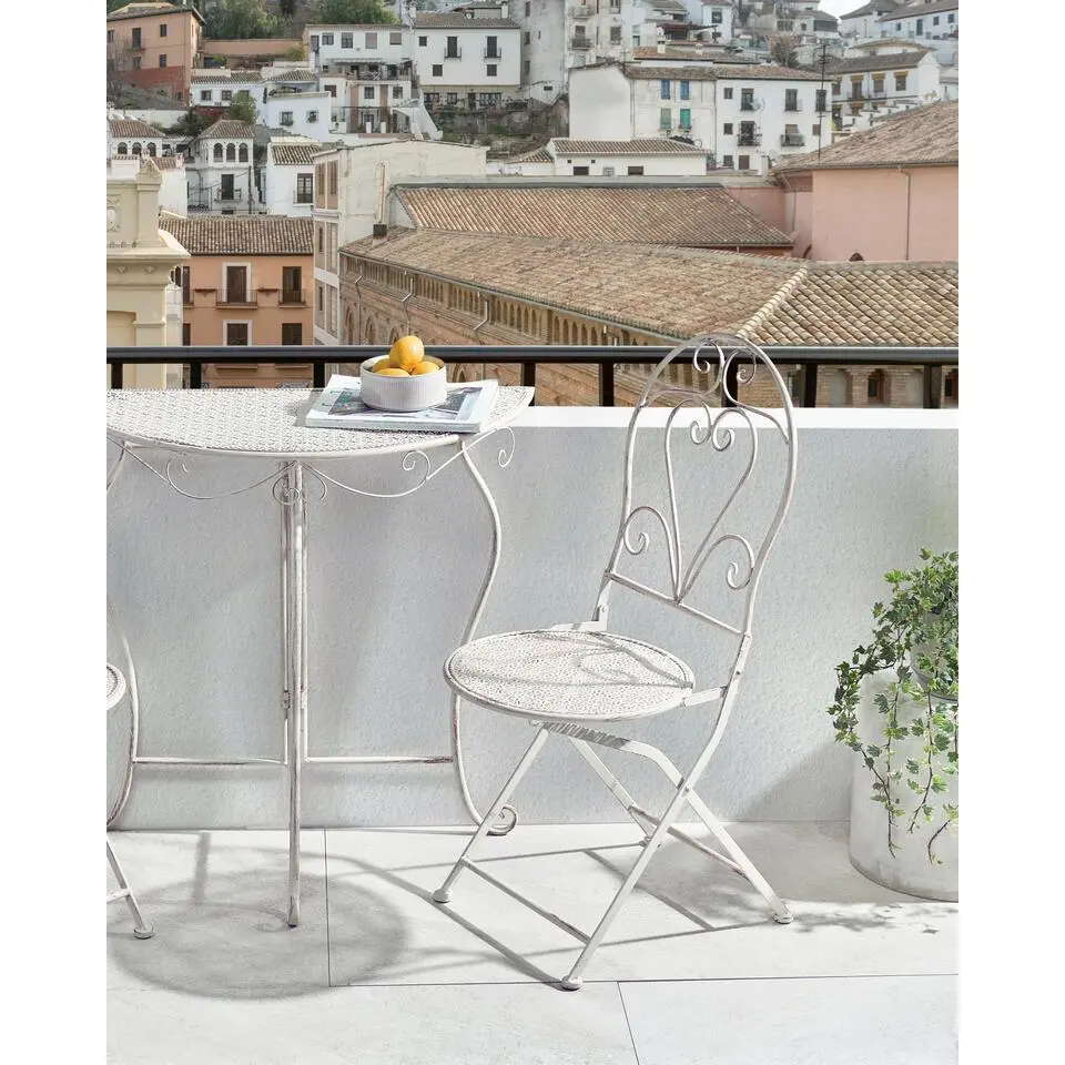 FOLELLI - Set van 2 tuinstoelen - Lichtbeige - IJzer