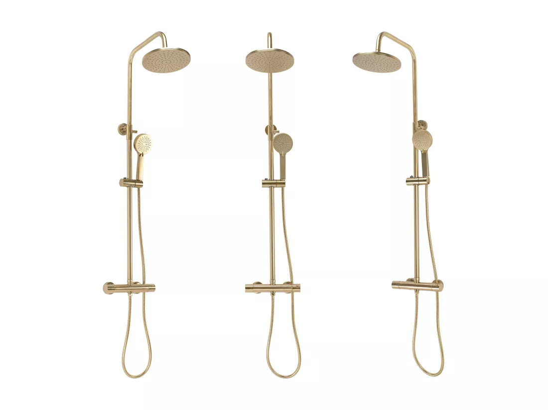 Kit De Douche Avec Thermostat Rea Parot Termostat Brush Gold