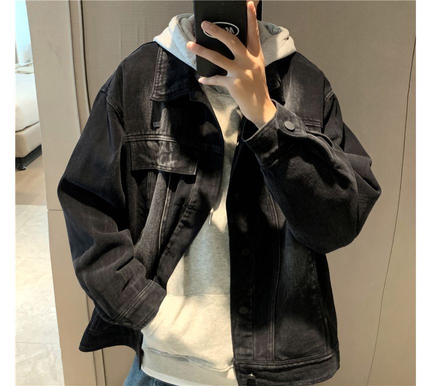 Zentrus - Lange mouwen effen denim jack