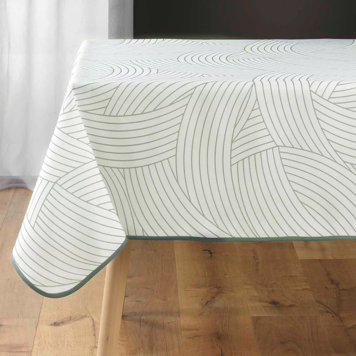 Nappe carrée anti tache (150 x 150 cm) Linea Blanche