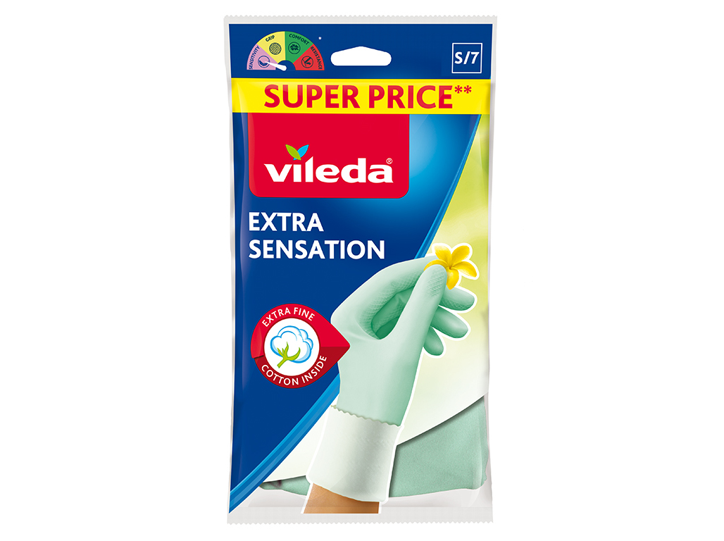 LUVAS VILEDA EXTRA SENSATION TAMANHO PEQUENO
