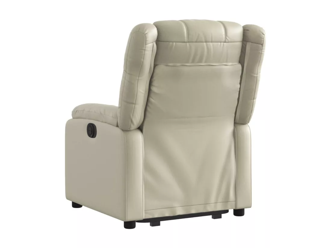 Fauteuil inclinable électrique crème similicuir