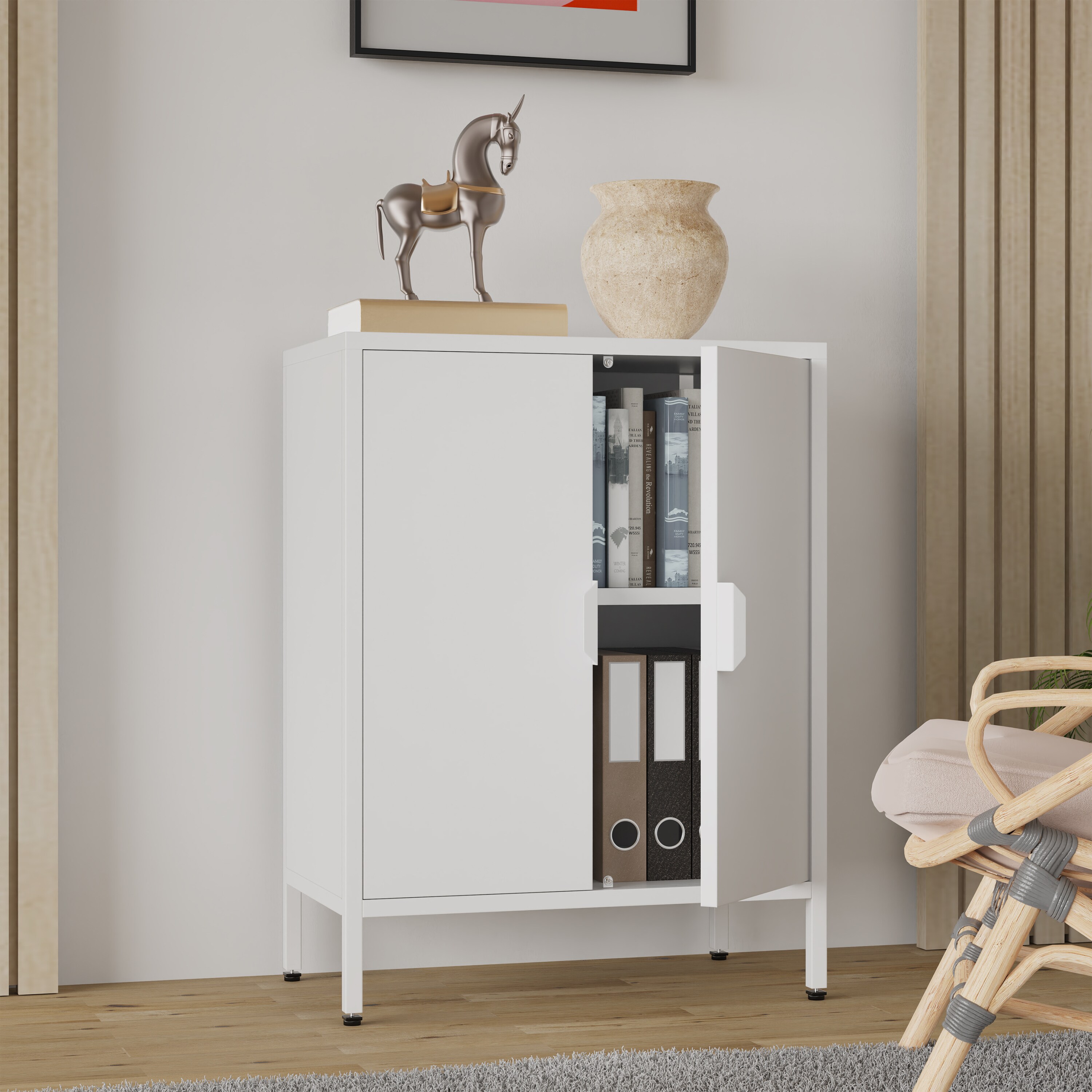 VCM Metall Stahl Kommode Sideboard Highboard Anrichte Schrank Drehtüren Flokas S