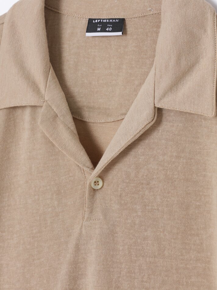 Camisa polo rústica - Bege