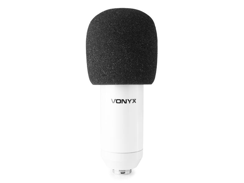 Vonyx Kondensatormikrofon CMS300W Studio-Set Weiss Kondensator Studiomikrofon Set