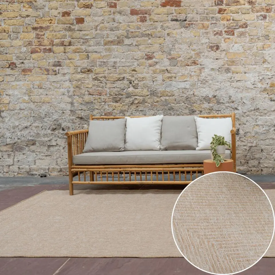 Interieur05 Jute buitenkleed naturel lines - 340 x 240 cm