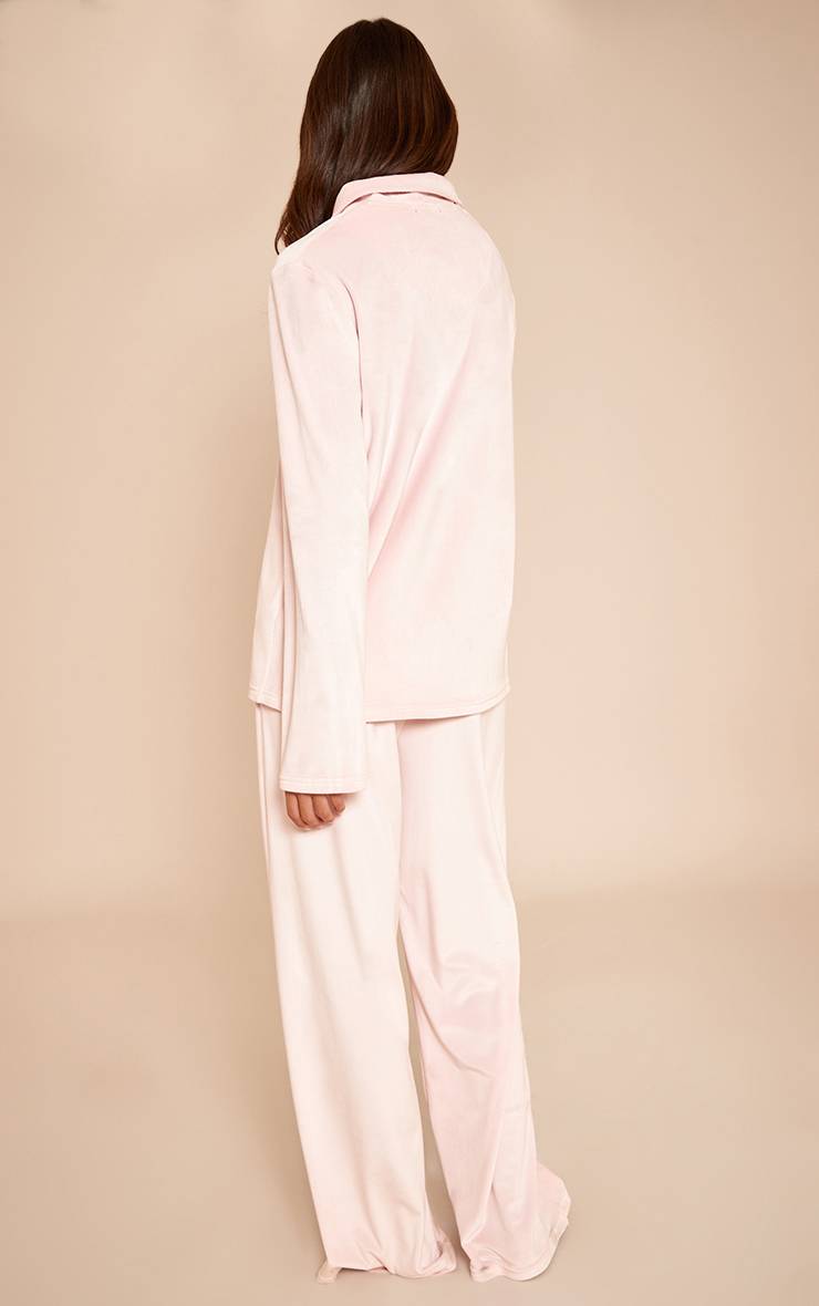 Rose Ensemble De Pyjama Toucher Doux Avec Passepoil Contrasté