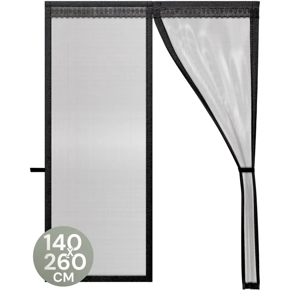 O'DADDY Deurgordijn Deluxe FIBER - Magnetisch Vliegengordijn 140x260 Zwart