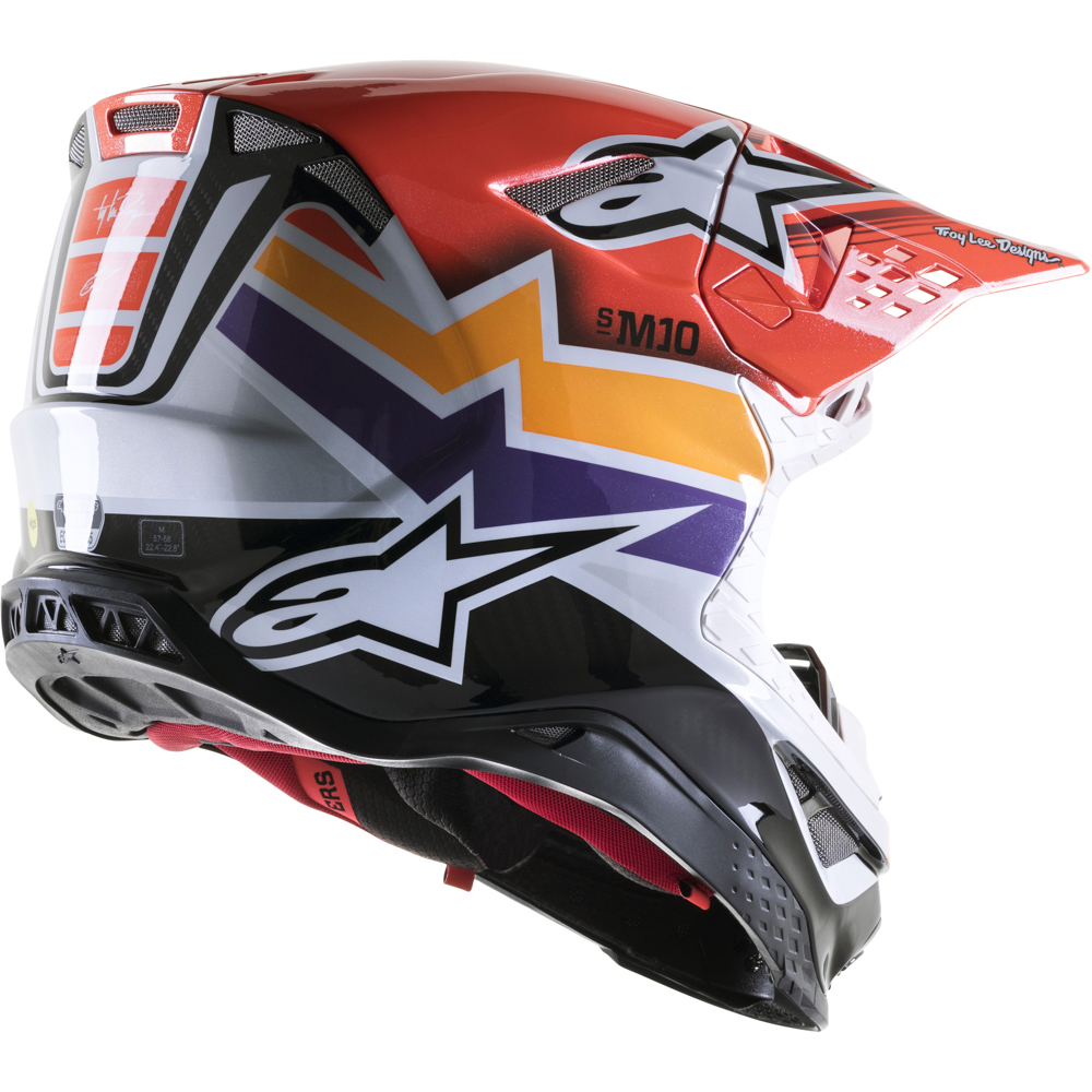 Alpinestars - Casque Supertech S-M10 Troy Lee Design Rouge / Blanc / Jaune / Violet