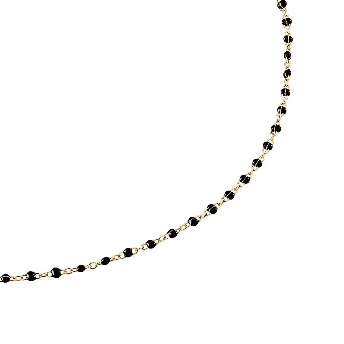 Collier Agatha Smarty laiton doré perles émail noir