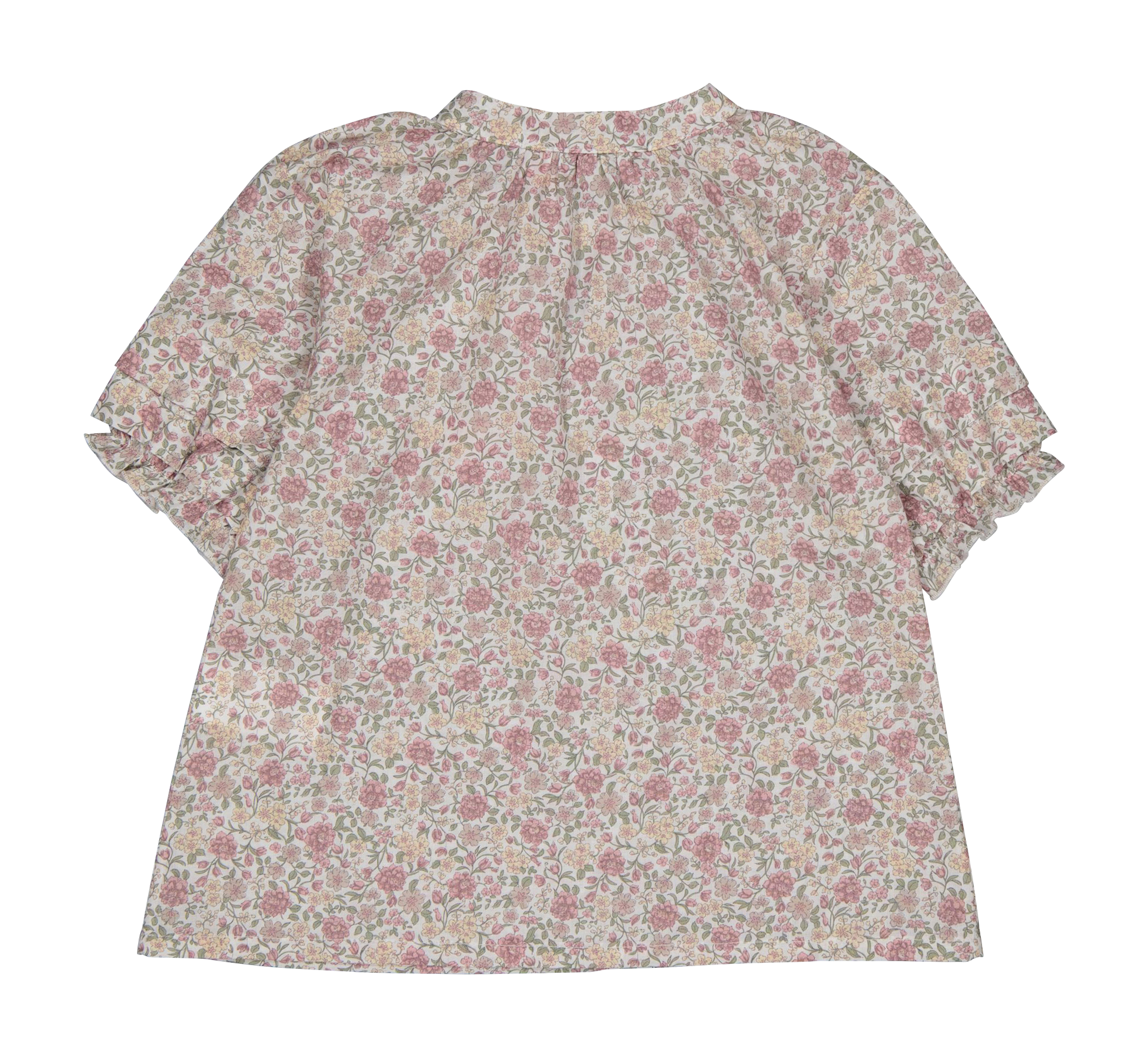 CECILE - Blouse col tunisien imprimée en coton bio | Multicolore