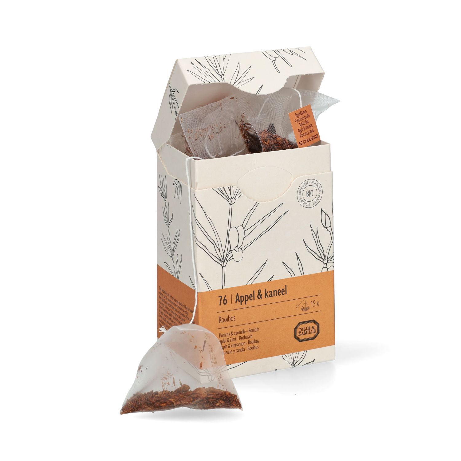 Appel & kaneel, biologisch, rooibos, 15 theebuiltjes