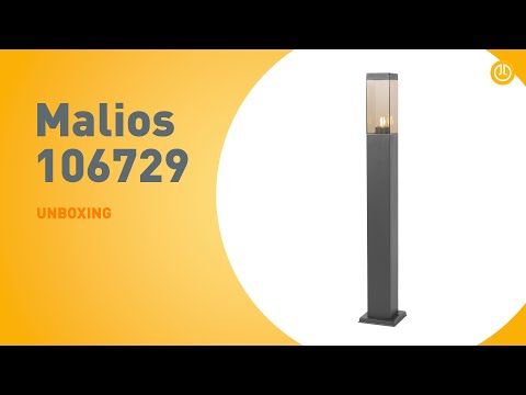 Moderne buitenlamp paal donkergrijs met smoke 80 cm - Malios