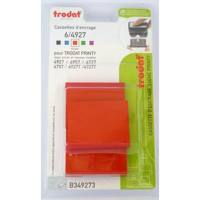 Trodat - 3 Encriers 6/4927 recharges pour tampon Printy 4927/4727/4957 - rouge