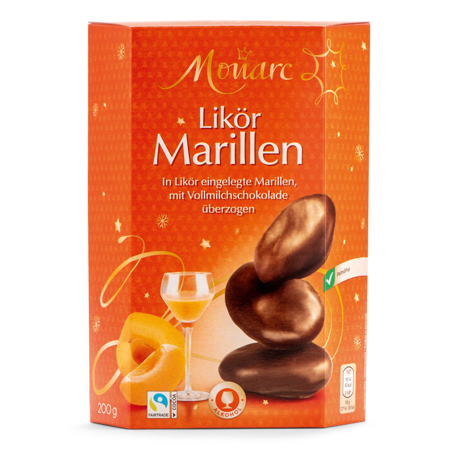 MONARC Früchte schokoliert, Likörmarillen 200 g
