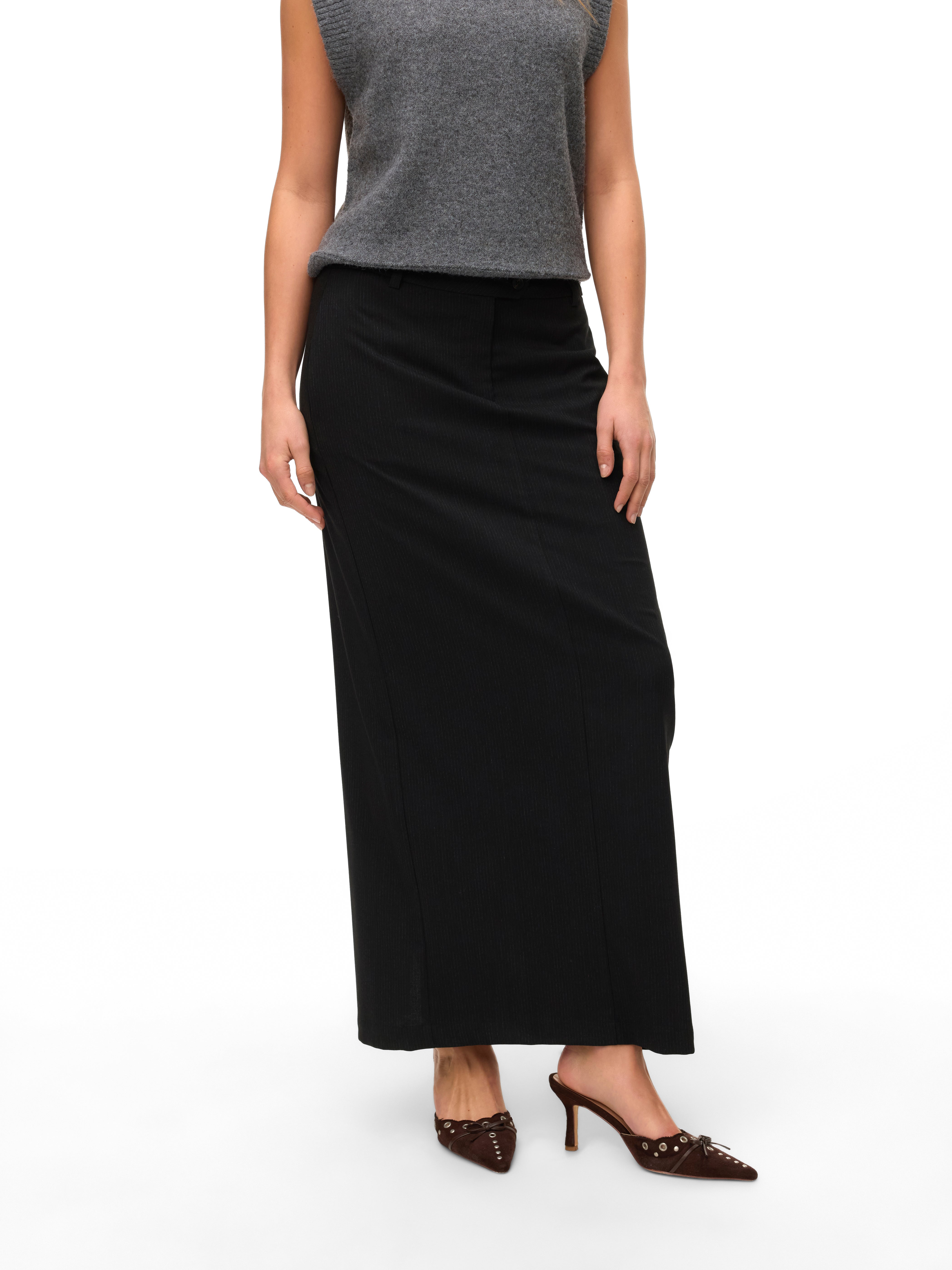 VMTAMI Mid waist Lange Pinstripe rok