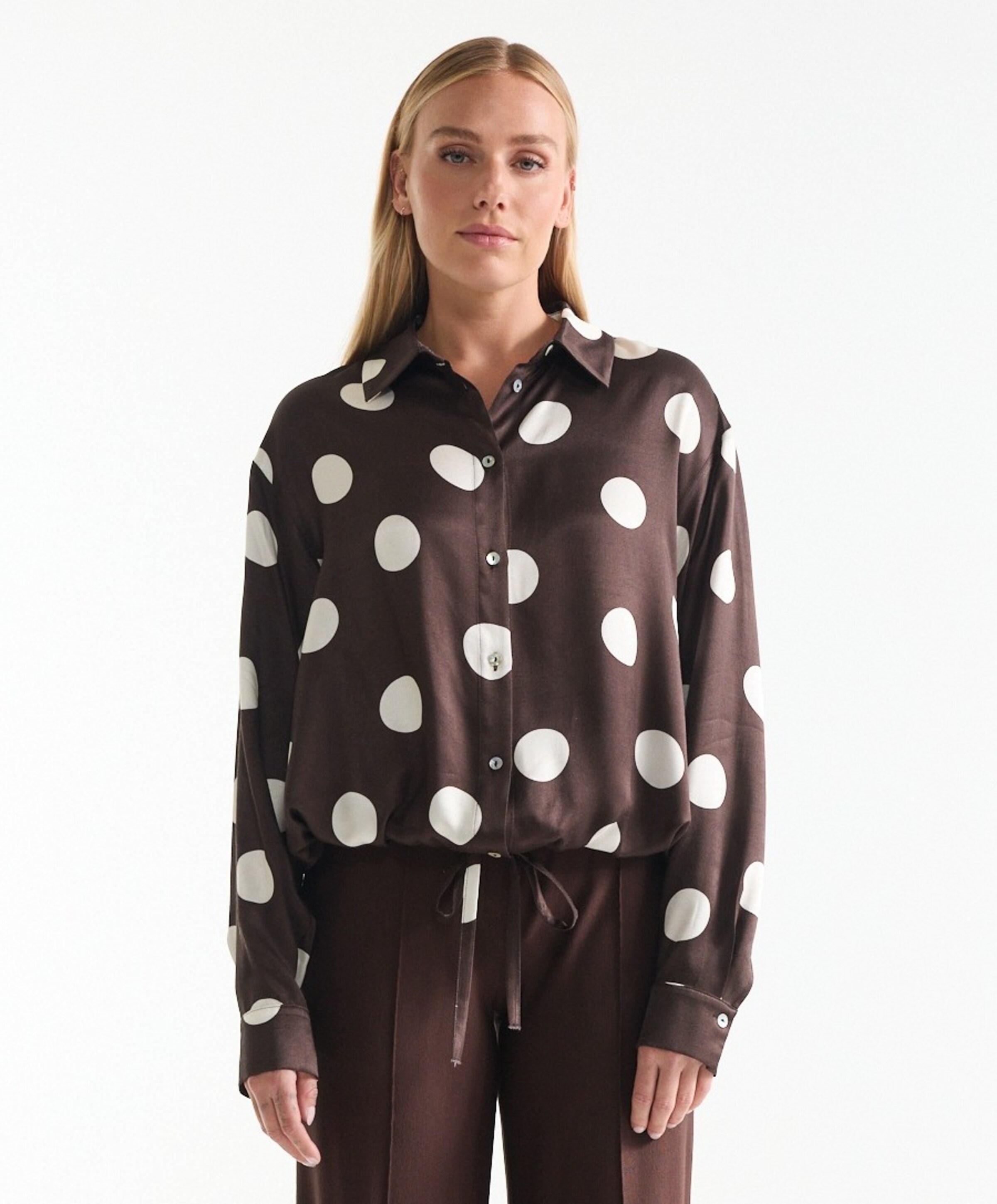 JANSEN Amsterdam Dames blouse bruin