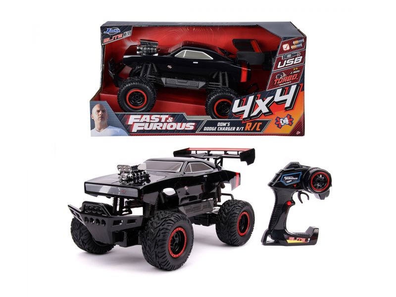 Jada Toys Dodge Charger 1970 4x4 RTR, 1:12 Ferngesteuerter Monster Truck aus Fast & Furious «Dom's Dodge Charger RT»