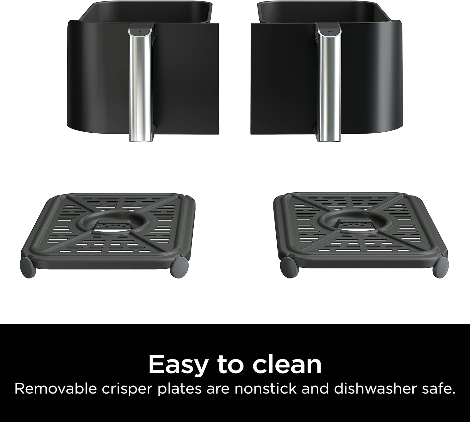 Ninja DZ090 Foodi – Friteuse à air 5 en 1 DualZone à 2 paniers avec 2 paniers de friture indépendants, Match Cook & Smart Finish pour rôtir, cuire, déshydrater et plus encore pour des collations
