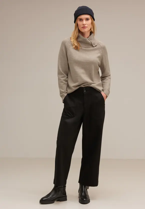 Pullover mit Rollkragen - bleached sand melange