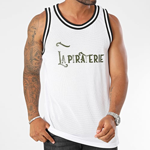 Débardeur Pirate 10 Blanc Vert Kaki