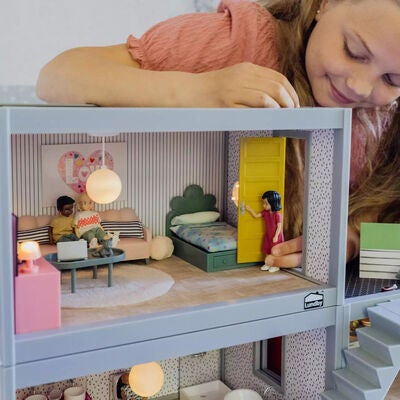 Lundby Teenage Room Set Dukkehustilbehør, Grønn/Rosa