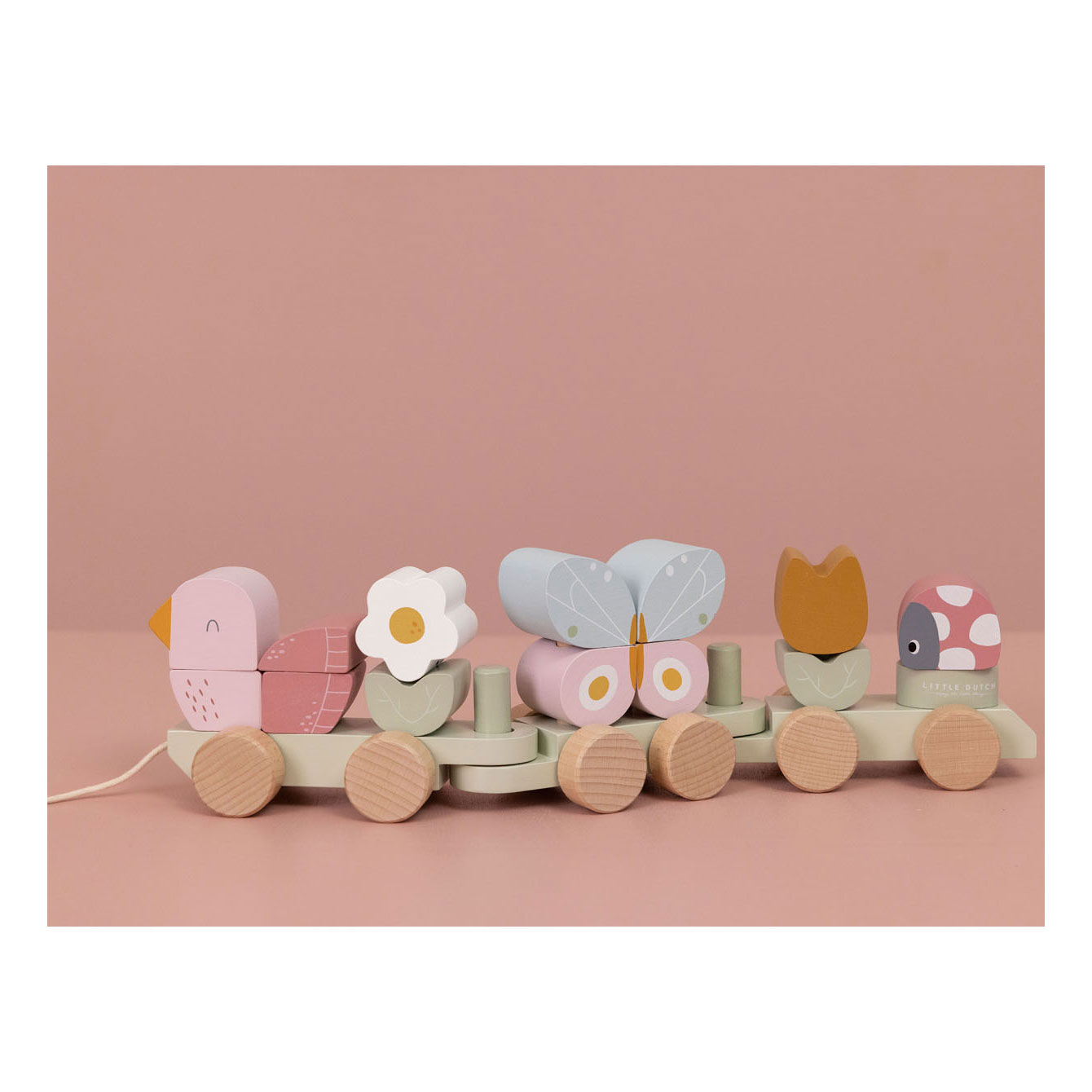Little Dutch Houten Blokkentrein Flowers & Butterflies FSC