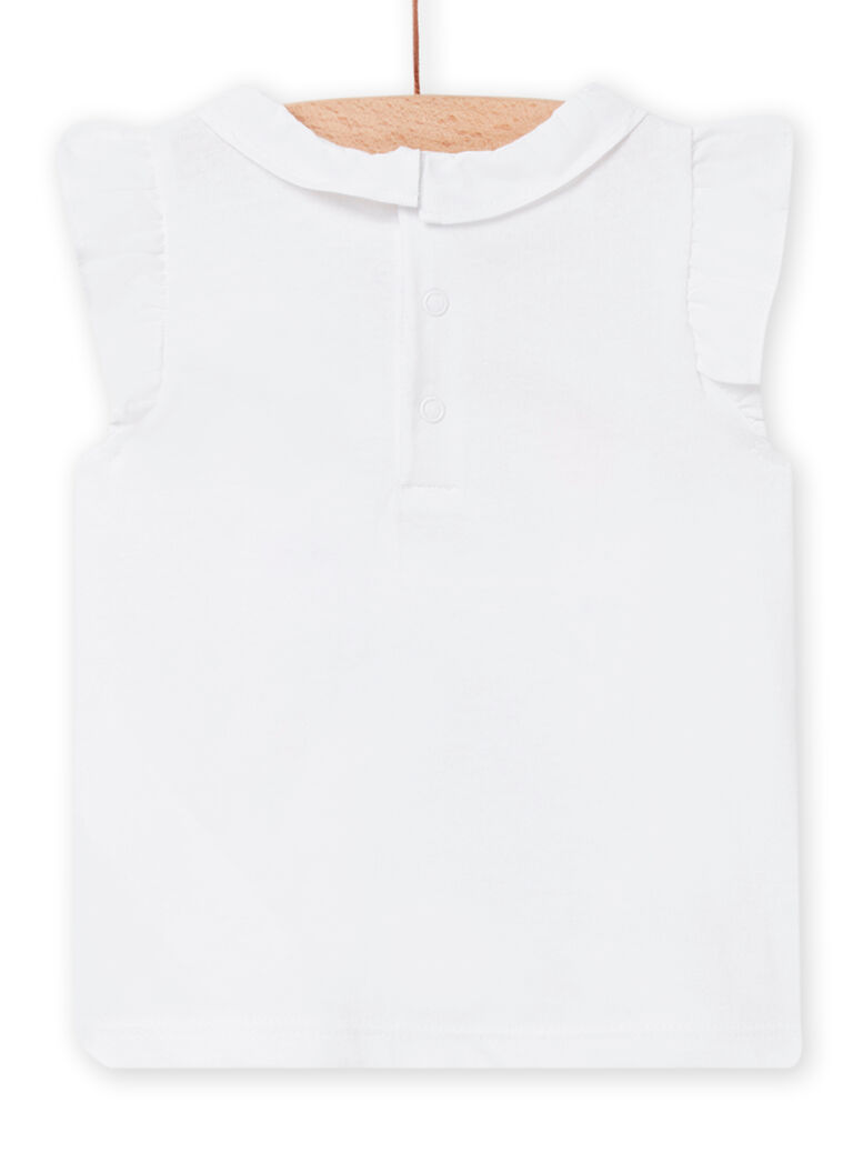 T-shirt blanc à motifs fantaisie bébé fille