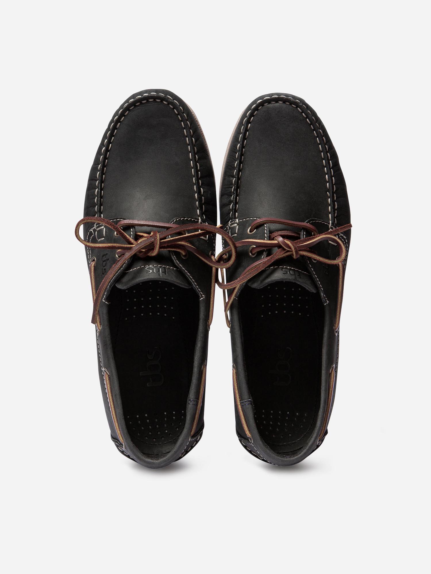 Chaussures Bateau Homme Semelle Grip Cuir Marine